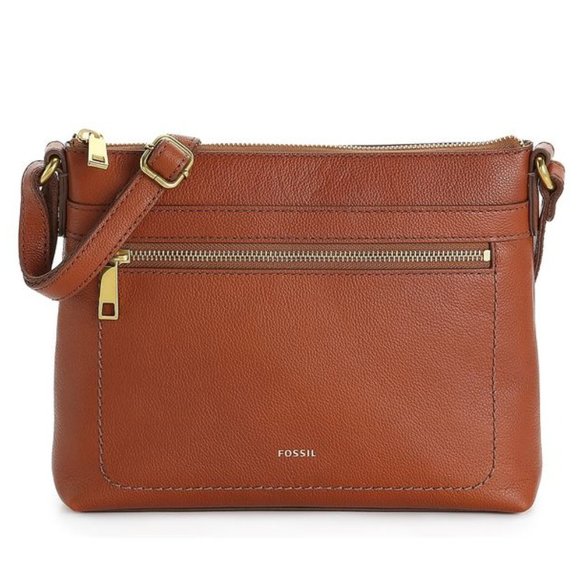 fossil evie leather crossbody bag